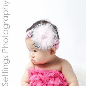 Baby Zebra and feather stretch headband